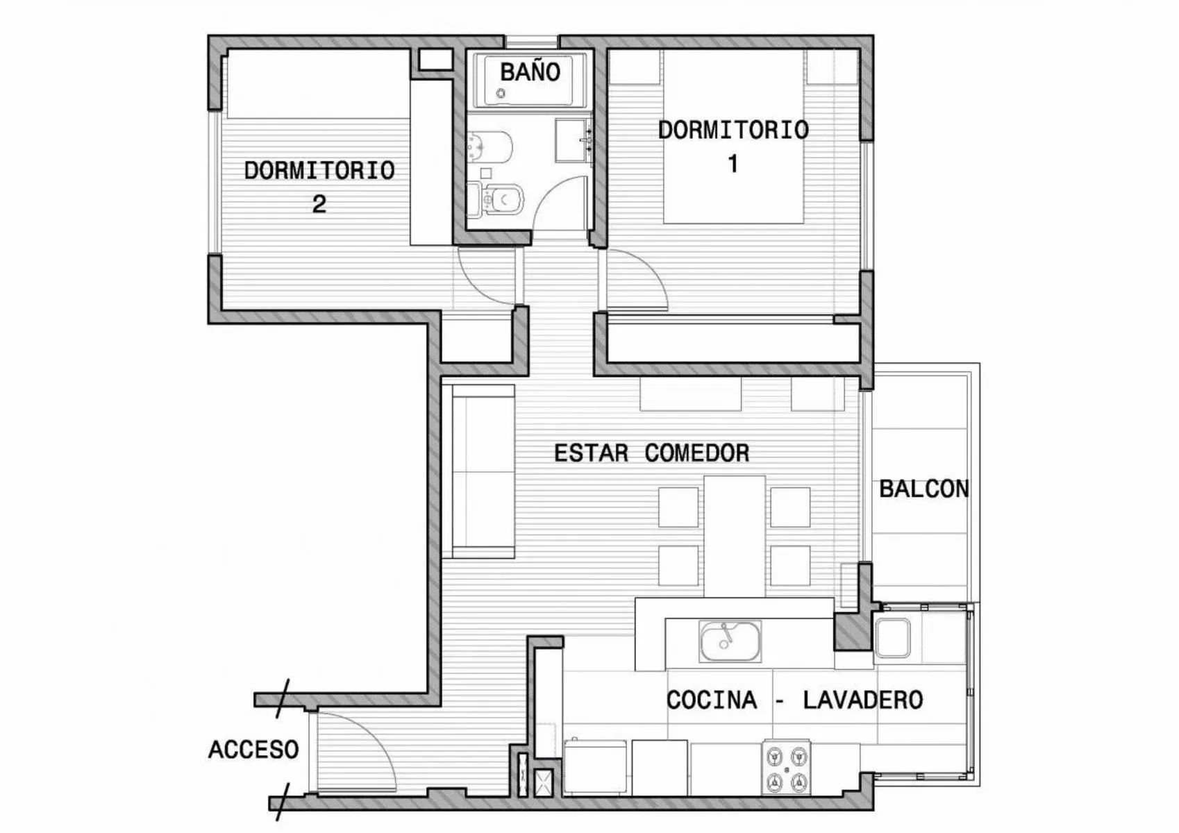 2-bedroom apartment in Almagro