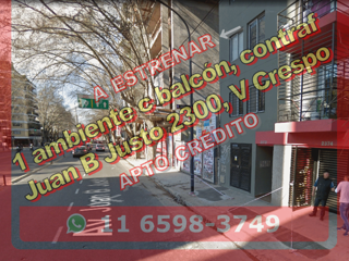 Departamento en Venta en Villa Crespo, 1 ambiente 27 m2 + balcón, contrafrente, a estrenar - Juan B Justo 2300 foto 1