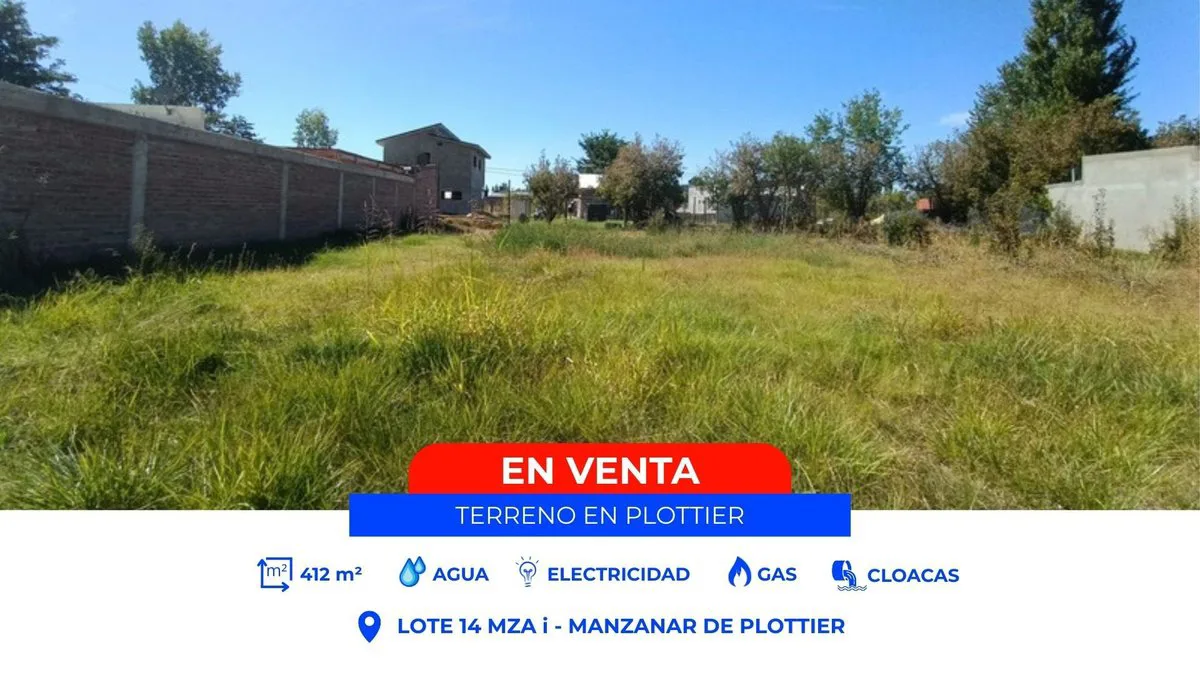 TERRENO EN VENTA B° MANZANAR DE PLOTTIER -PLOTTIER