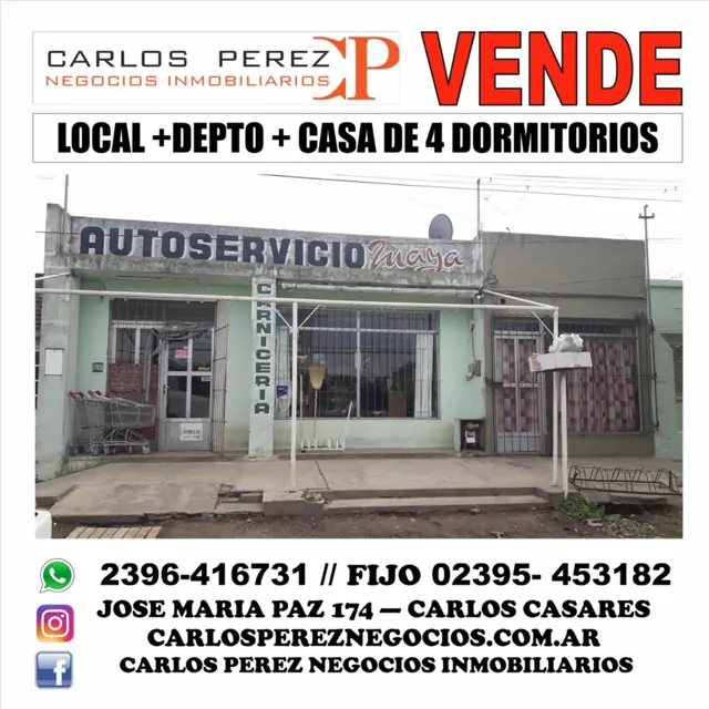 VENTA DE CASA 4 DORMITORIOS CON LOCAL A LA CALLE Y DEPARTAMENTO
