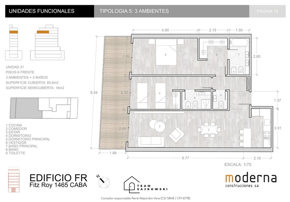 VENTA DE DEPARTAMENTO TRES AMBIENTES EN PALERMO foto 2