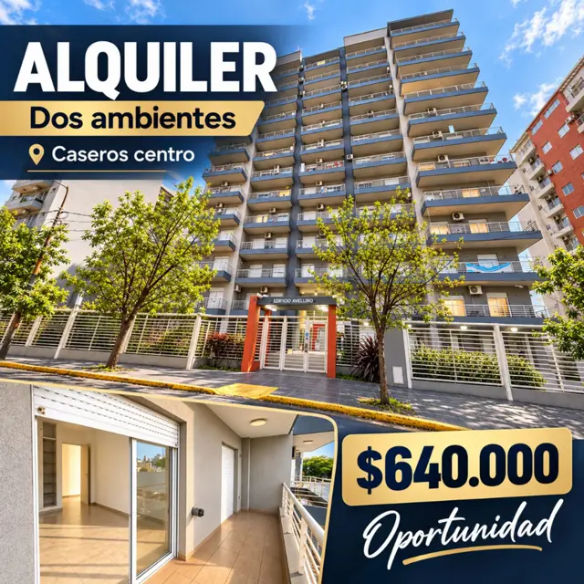 ALQUILER 2 AMB CASEROS AMPLIO 62M2 TOT BALCON