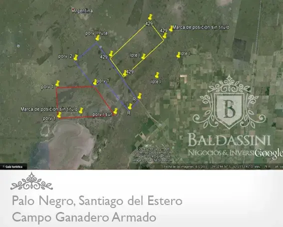 CAMPO GANADERO DE 2900 HAS EN PALO SANTO, SANTIAGO DEL ESTERO CASI EN LA FRONTERA CON SANTA FE. CAMPO ARMADO. ALAMBRADO - MEJORAS - REPRESAS DE AGUA