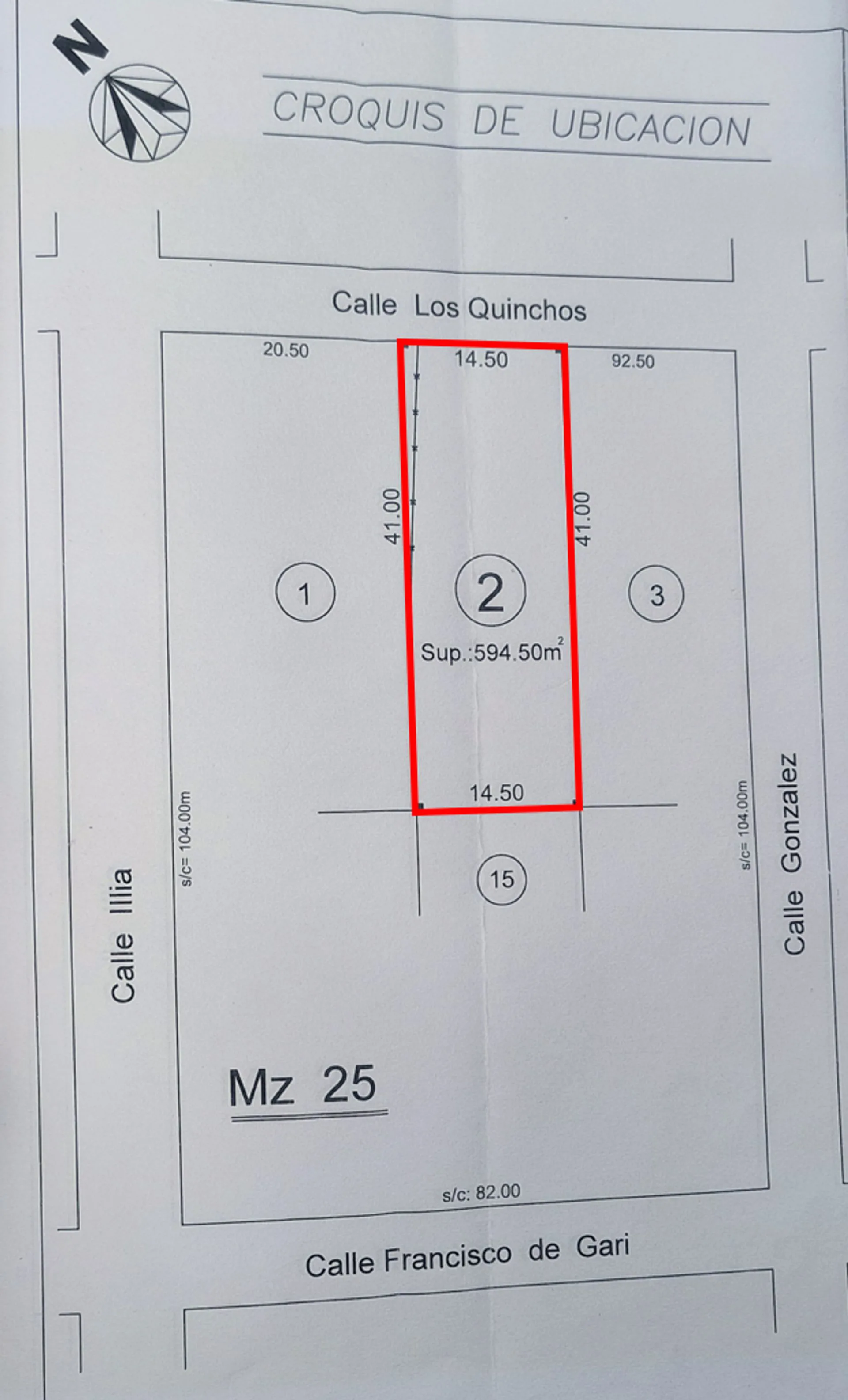 VENTA LOTE SAN VICENTE LA MERCED 595M2 foto 4