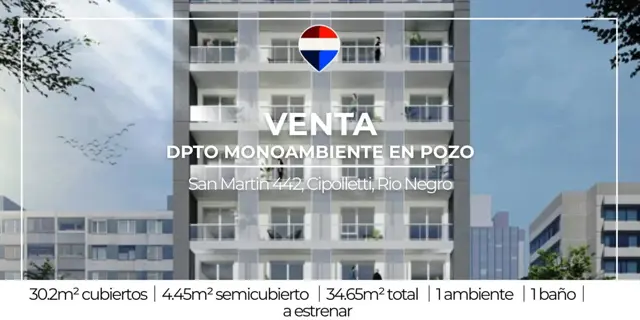 Venta Monoambiente en Pozo, Edificio SM 442, Cipo