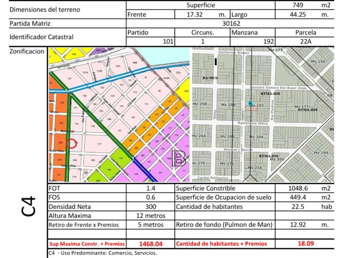 VENTA LOTE MORON 749 MT2 ACEPTA METROS foto 2