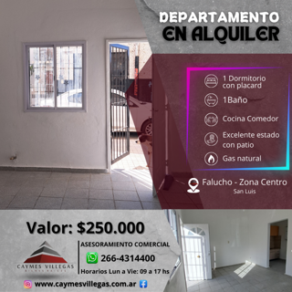 Departamento remodelado a nuevo, de 1 dormitorio en alquiler - Zona Céntrica foto 1