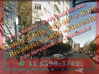 Departamento en Venta en Floresta amplios 4 ambientes 3 baños 143 m2 c dependencia + balcón – Rivadavia 8400 foto 1