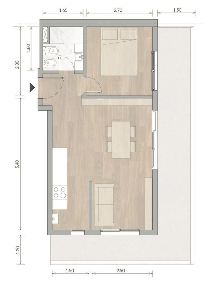 Venta Departamento 1 Dormitorio Barrio Lourdes foto 5