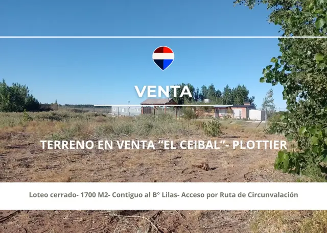 TERRENO EN VENTA- 1700 M2- EL CEIBAL- PLOTTIER