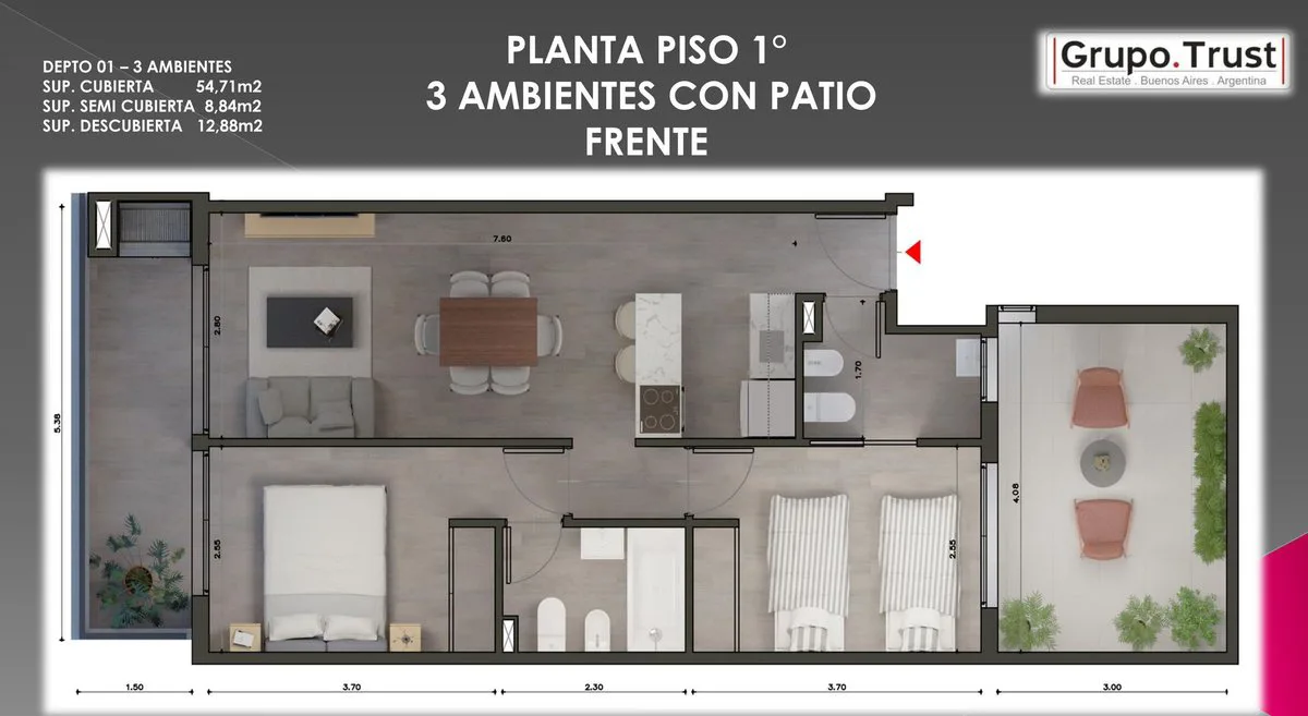 Arcadia Art Residence 3 ambtes c/balc y patio foto 4