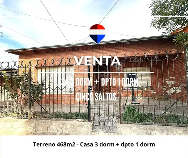 VENTA CASA + DEPARTAMENTO CINCO SALTOS