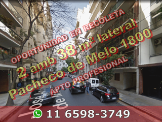 Departamento en Venta en Recoleta 2 ambientes 38 m2 – Jose Andres Pacheco de Melo 1800 foto 1