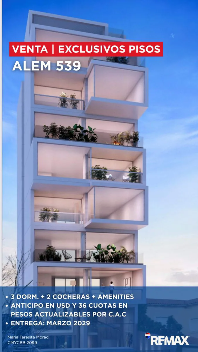 VENTA EN POZO. EXCLUSIVO PISO EN AVDA ALEM 539 foto 2