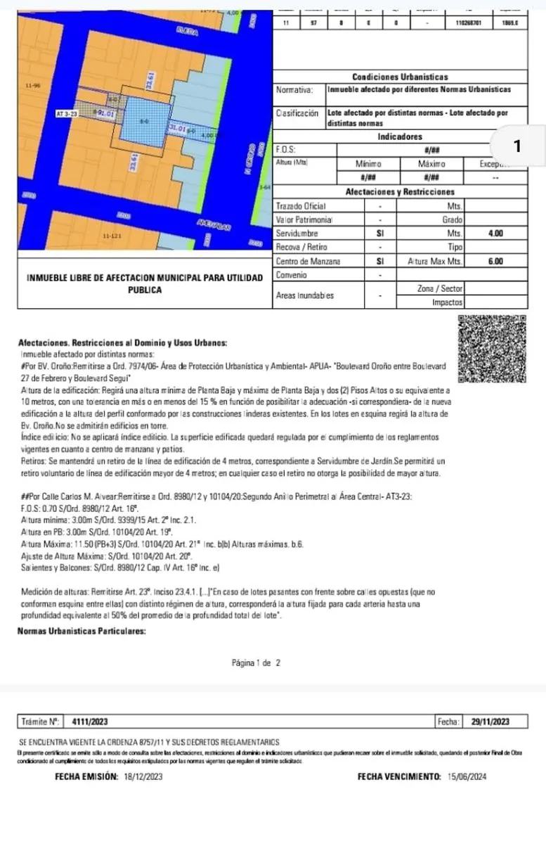 Venta Terreno Bv Oroño y Amenabar apto desarrollo foto 2