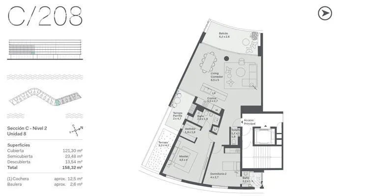 Departamento en venta de 3 ambientes con vista a la Laguna central foto 4