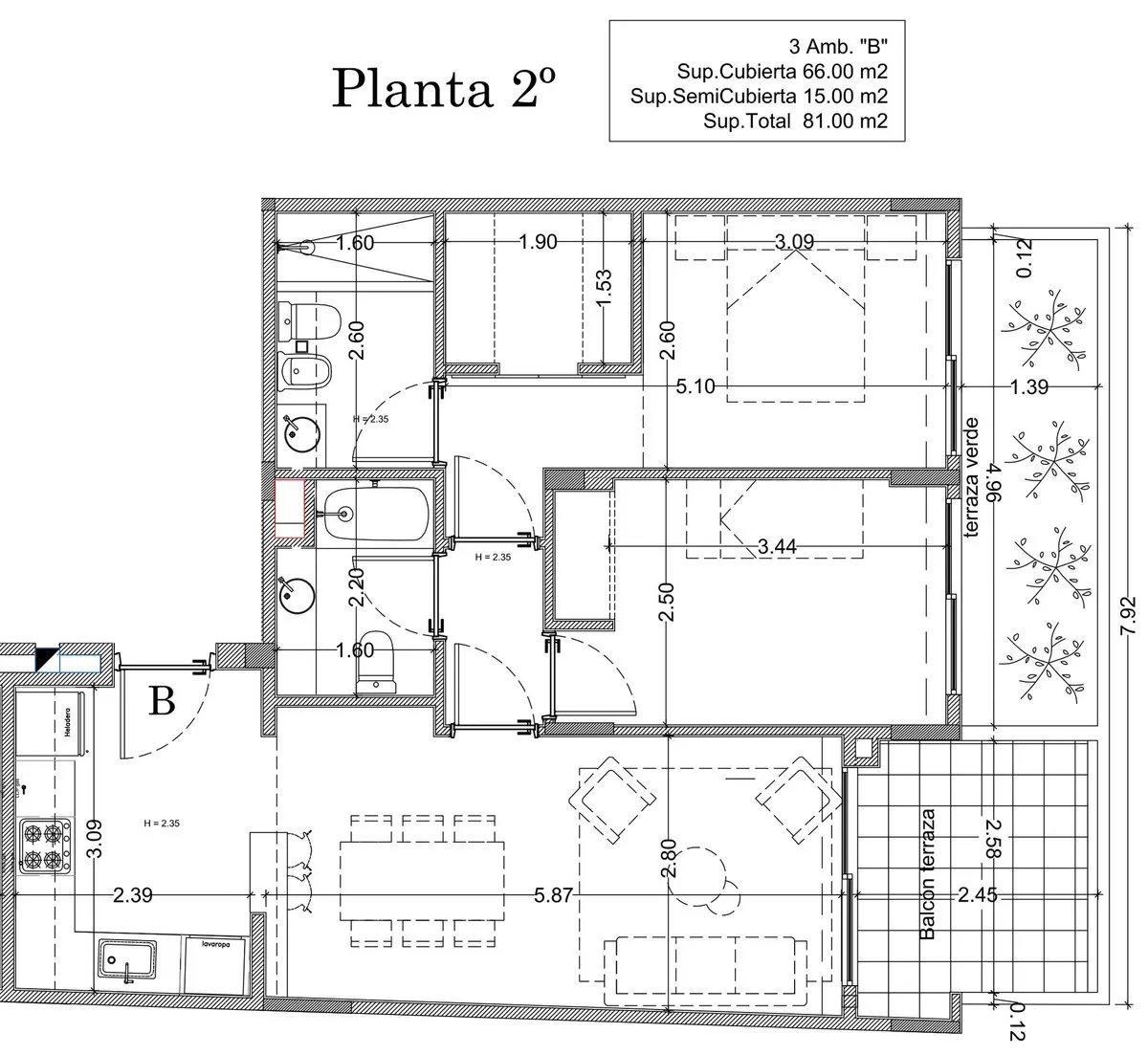 VENTA DEPARTAMENTO 3 AMB CON BALCON ALMAGRO foto 4