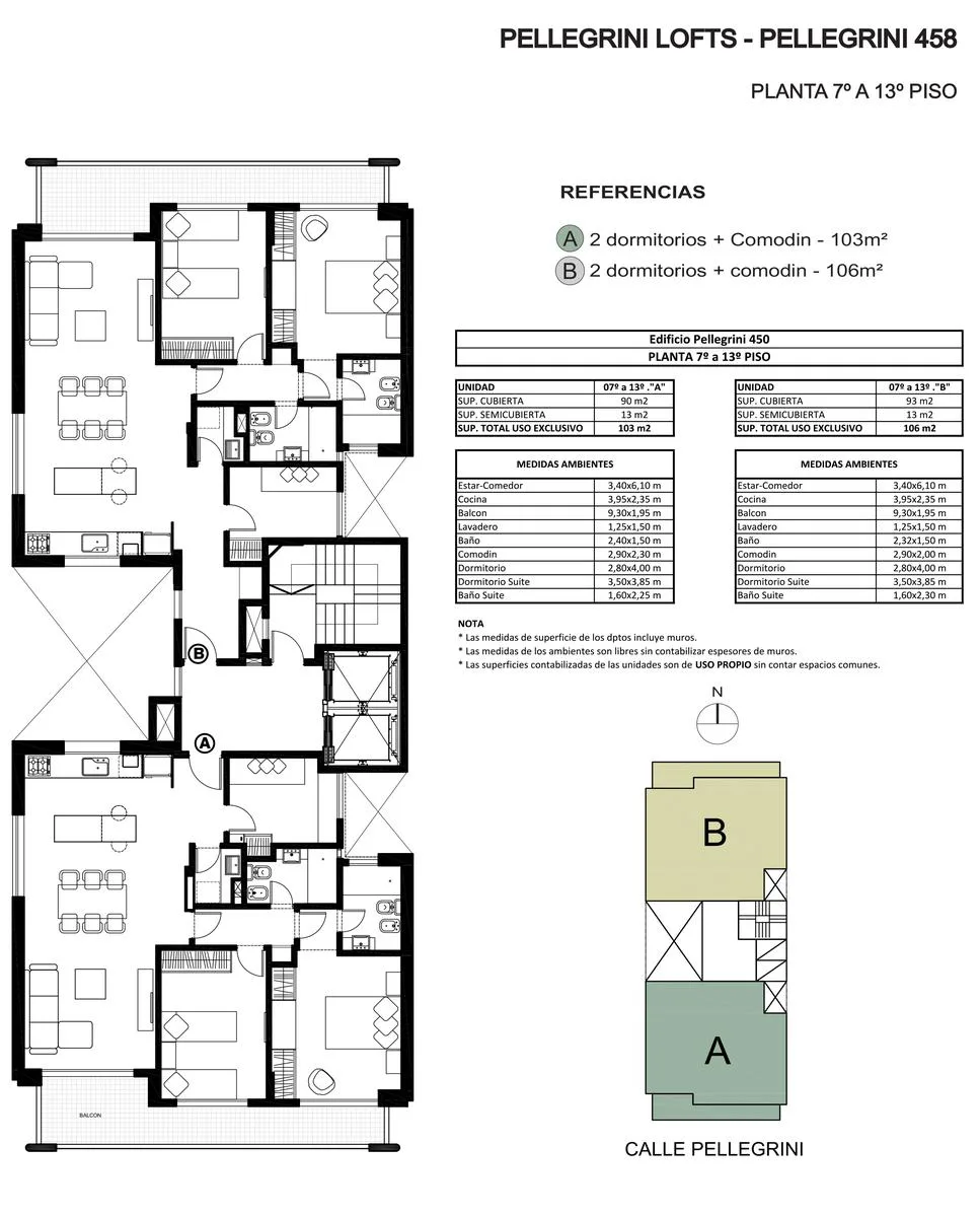 Av. Pelllegrini 400 - Departamento de 2 dormitorios  mas comodín en venta  - Martin Rosario foto 5