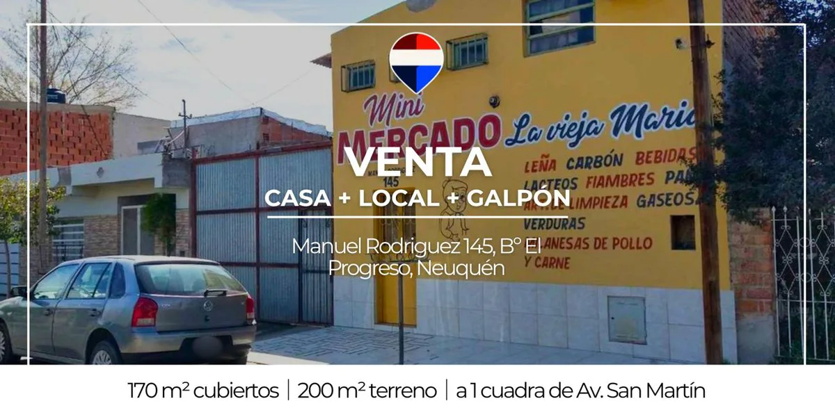 VENTA CASA 2 DORM + SALON COMERCIAL + GALPÓN NQN foto 2