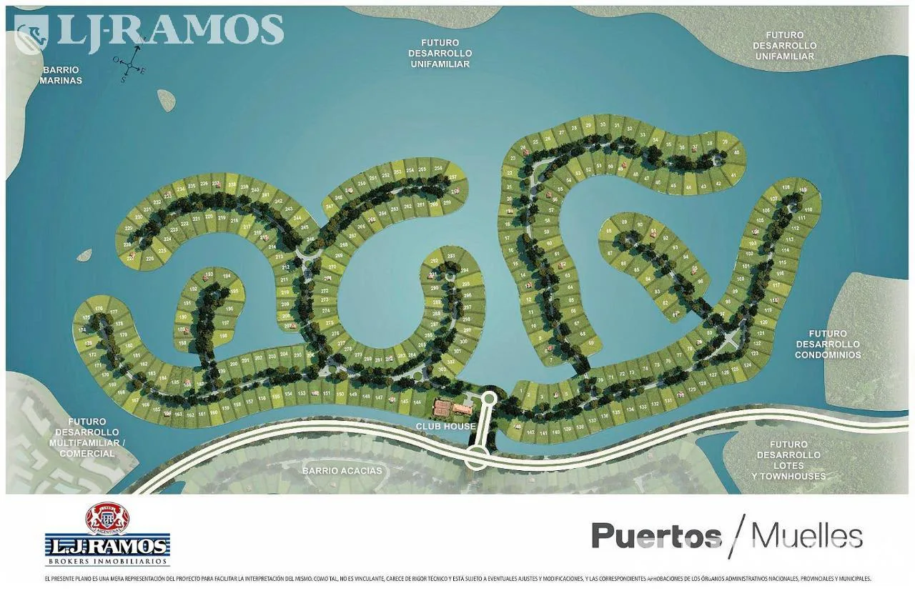 Lote de 990 m2 AL LAGO, en venta  en  Muelles, Puertos del Lago foto 3