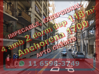 NUEVO PRECIO - Departamento en Venta en Recoleta 4 ambientes 2 dormitorios 2 baños + dependencia, patio cubierto 118 m2 – Anchorena 1700 foto 1
