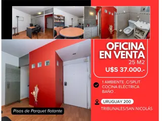 OFICINA ,U$S 37.000.-, TRIBUNALES/URUGUAY 200,IMPECABLE foto 1
