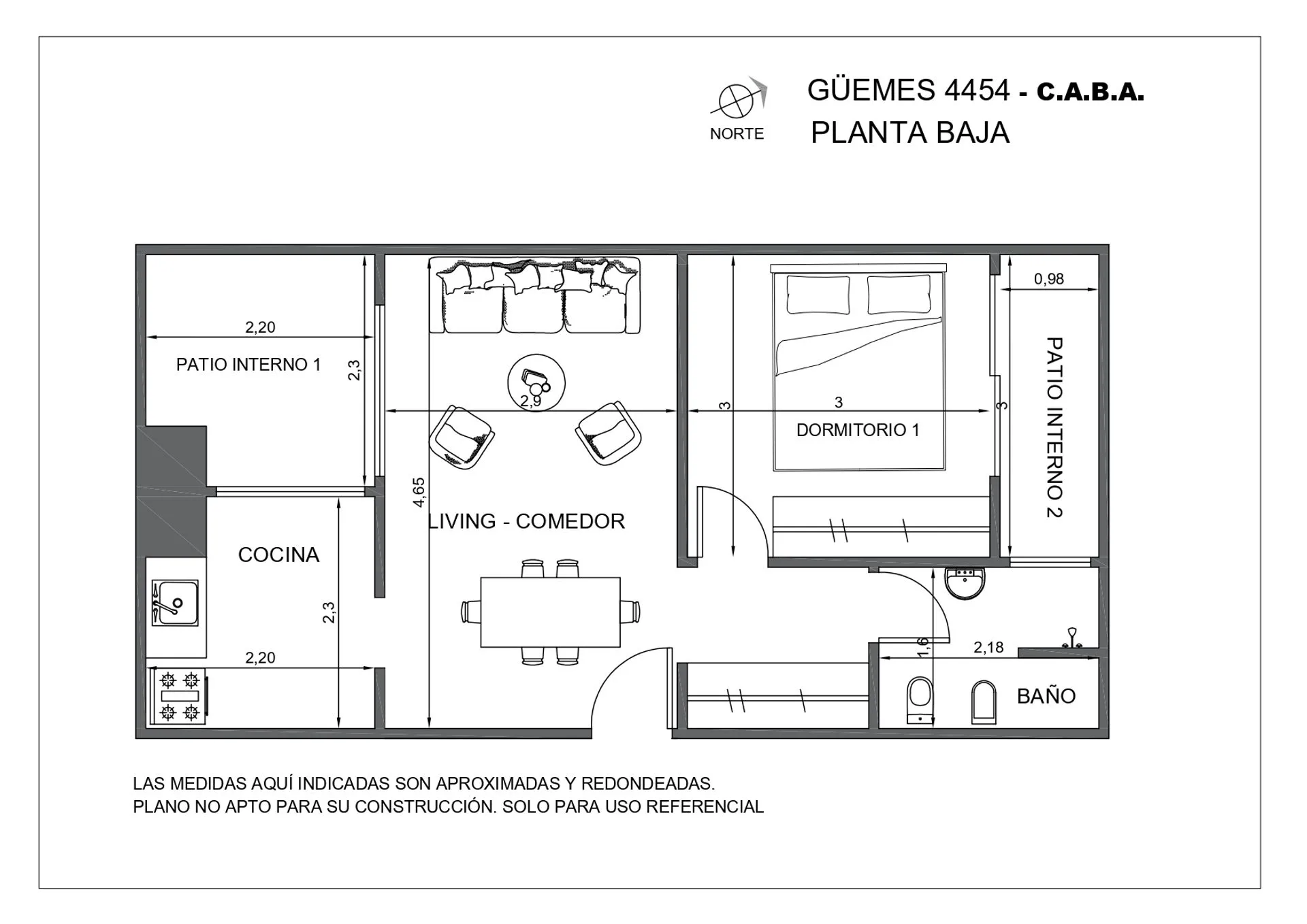VENTA PLANTA BAJA PALERMO PLAZA ITALIA 2 AMB PATIO foto 2