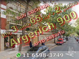 Semipiso en Venta en Flores 3 ambientes 65 m2 + 2 patios en 1er piso por ascensor, al contrafrente, con cochera cubierta - Argerich 900 foto 1