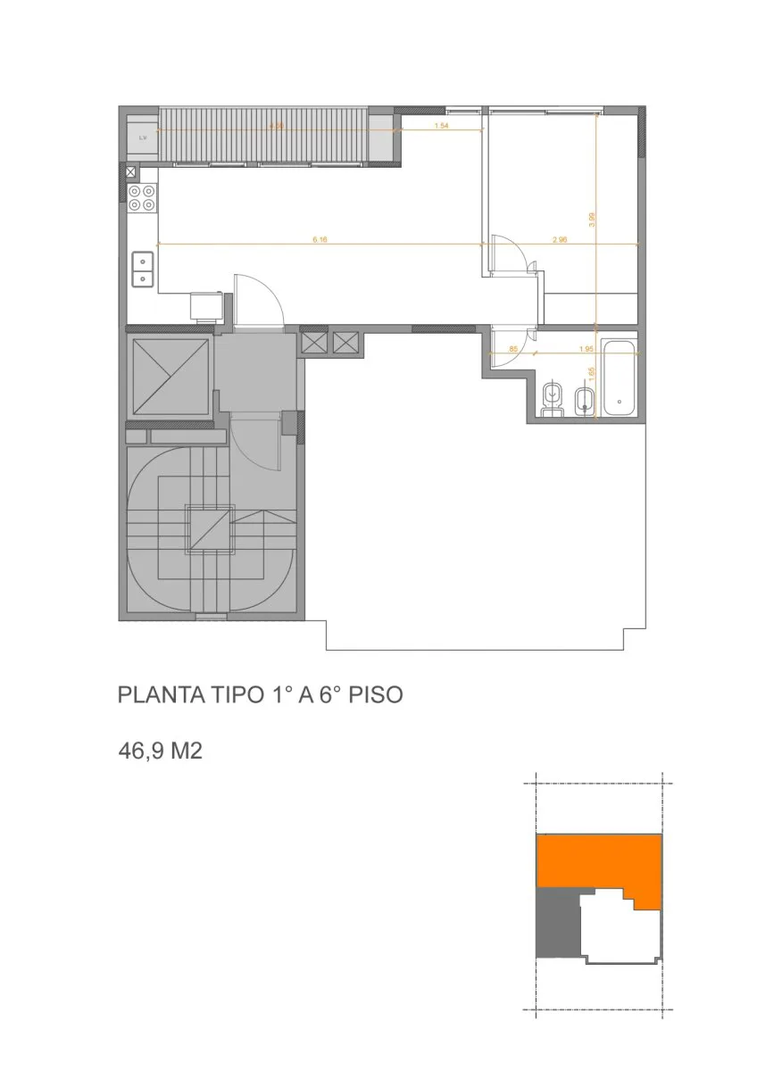 2 ambientes con balcón orientado al Norte. Apto Profesional. Apto Crédito. foto 4
