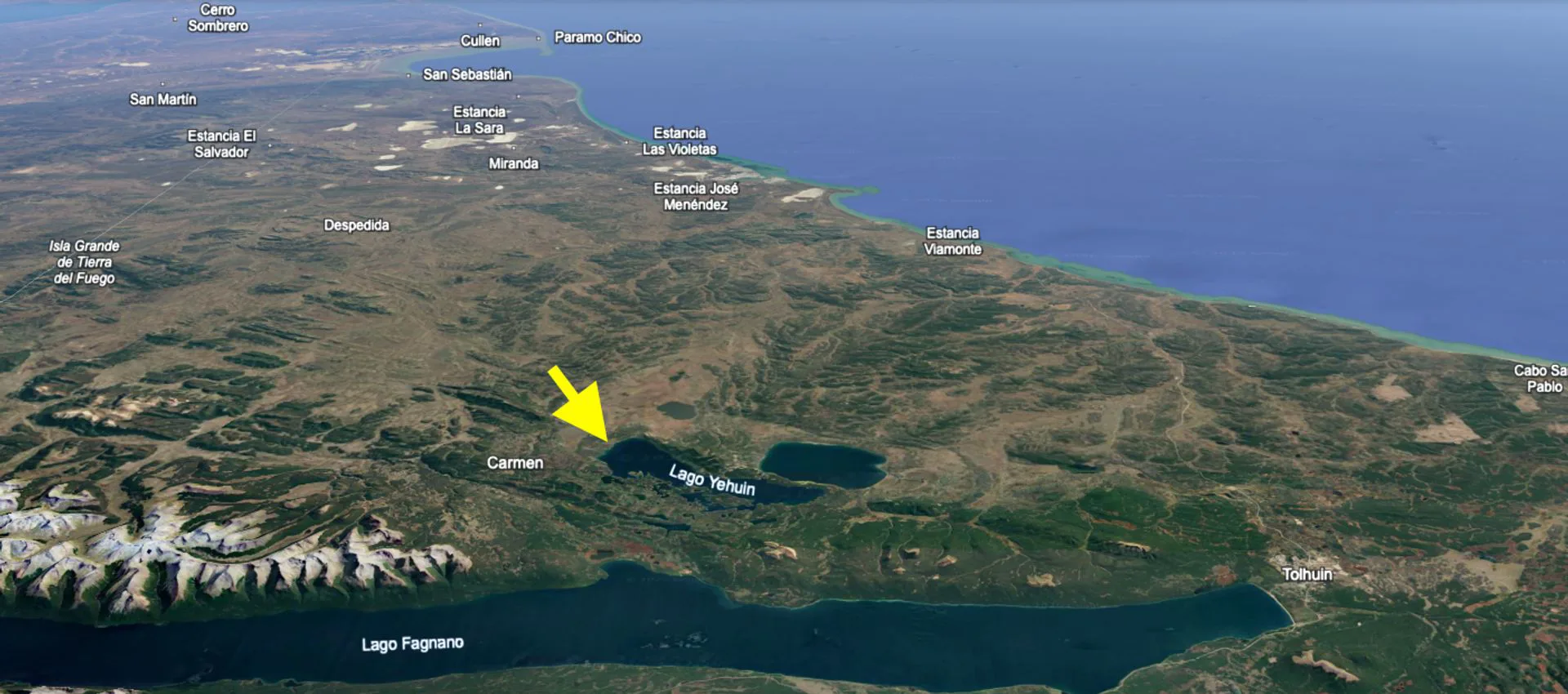 Lote en venta 6.461 m² sobre el lago Yehuin. TDF foto 2