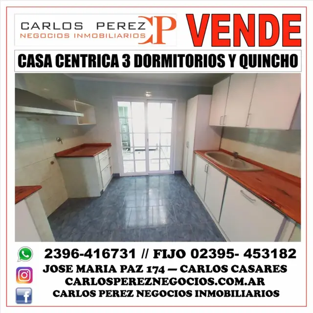 CASA DE 3 DORMITORIOS Y QUINCHO EN CALLE LAMADRID CASI LAVALLE