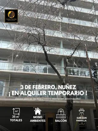 DEPARTAMENTO MONOAMBIENTE 35MTS APROX, BARRIO DE NUÑEZ foto 1