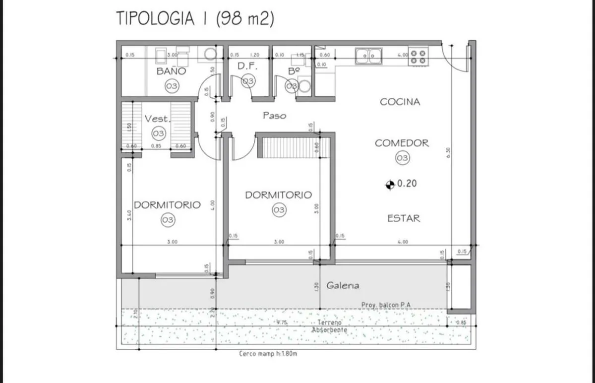 VENTA DPTO 3 AMB. 98M2  CON COCHERA PATIO MORENO foto 3