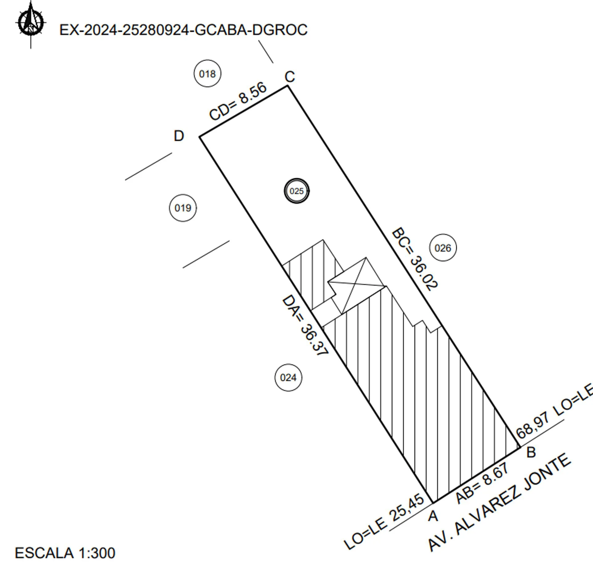 VENTA LOTE MONTE CASTRO 8,67 X 36 USAM sobre JONTE foto 2