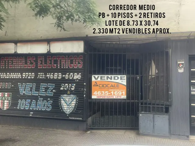 lote en venta , Rivadavia y Dante , pleno Villa Luro , Corredor Medio (PB+10 pisos +2 retiros )