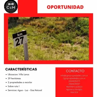 CAMPO 29 HECTAREAS EN VILLA LARCA, SAN LUIS foto 1