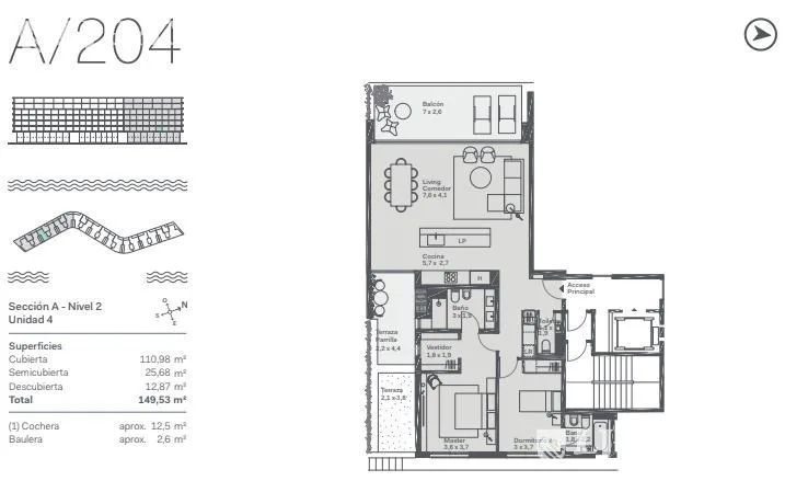 Departamento en venta en Nordelta - Av Del Golf  UF A204 foto 3