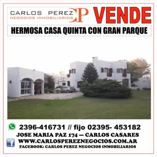 CASA QUINTA EN VENTA,  GRAN PARQUE CON PILETA foto 1