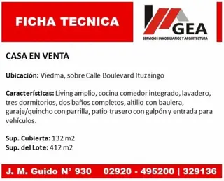 VENTA HERMOSA CASA BOULEVARD ITUZAINGO (VIEDMA) foto 2