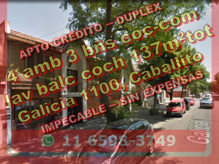 Casa (PH) en Dúplex en Venta en Caballito en 2 plantas, 4 ambientes 3 baños patio cochera 137 m2 totales – Galicia 1100 foto 1